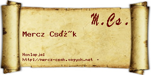 Mercz Csák névjegykártya